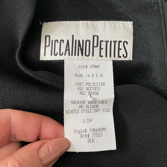 Vintage Nina Piccalino Black Short Sleeve Sparkle Dots Sheath Formal Party Dress - Picture 10 of 12